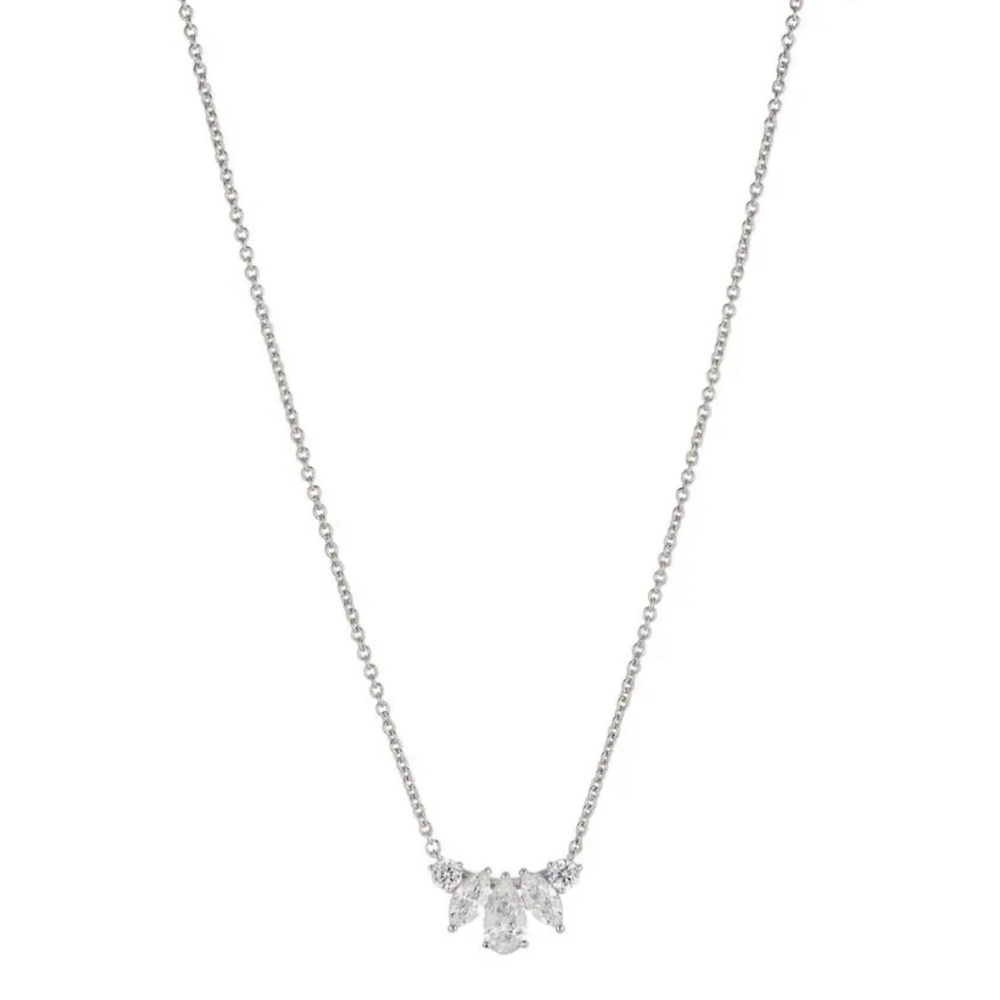 Silver Necklace with Crystals